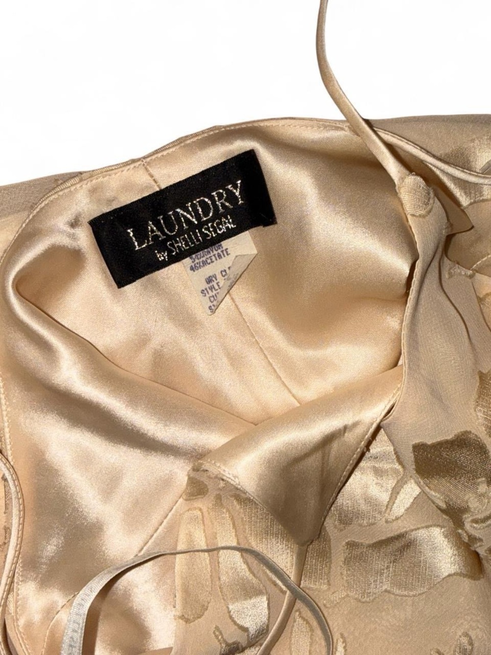 Laundry By Shelli Segal Champagne Satin Elegant Dress - Picture 6 of 6